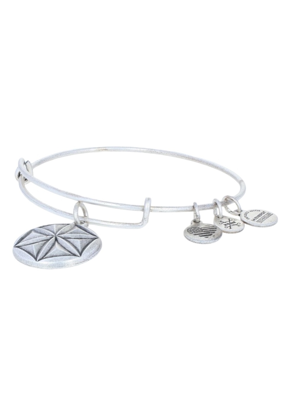 NWT! Alex and Ani Aphrodite’s Flower Charm Bangle Bracelet - Silver